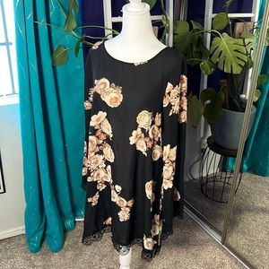 Black Floral Sheath Dress